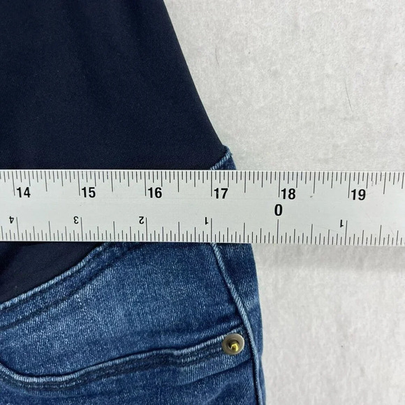 High Waist Denim Maternity Shorts - Blue - Picture 2 of 7